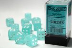 Frosted Teal white 16mm d6 Dice Block (12 dice) Online Sale