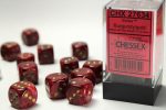 Vortex Burgundy gold 16mm d6 Dice Block (12 dice) Fashion