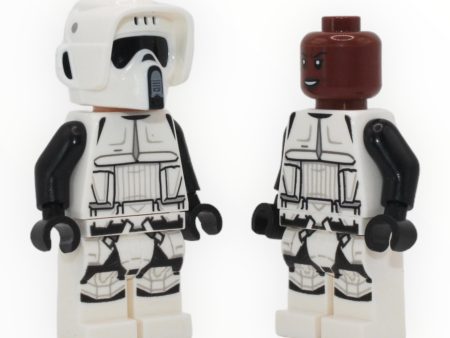 Scout Trooper (dual molded helmet, reddish brown female head) Cheap